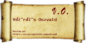 Vörös Oszvald névjegykártya